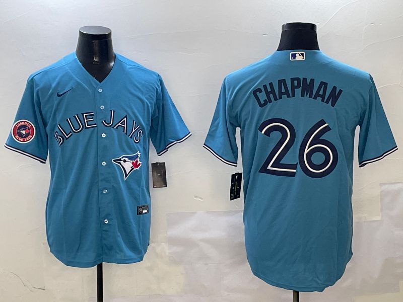 Men Toronto Blue Jays #26 Chapman Light Blue White Game 2025 Nike MLB Jersey style 2->toronto blue jays->MLB Jersey